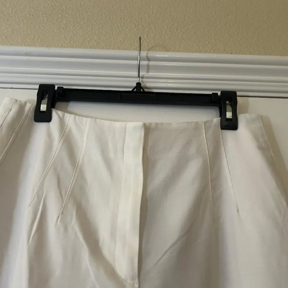 Massimo Dutti Viscose & Wool Blend Flowing Darted Wide Leg Trousers Size 10 NWT - Picture 4 of 15